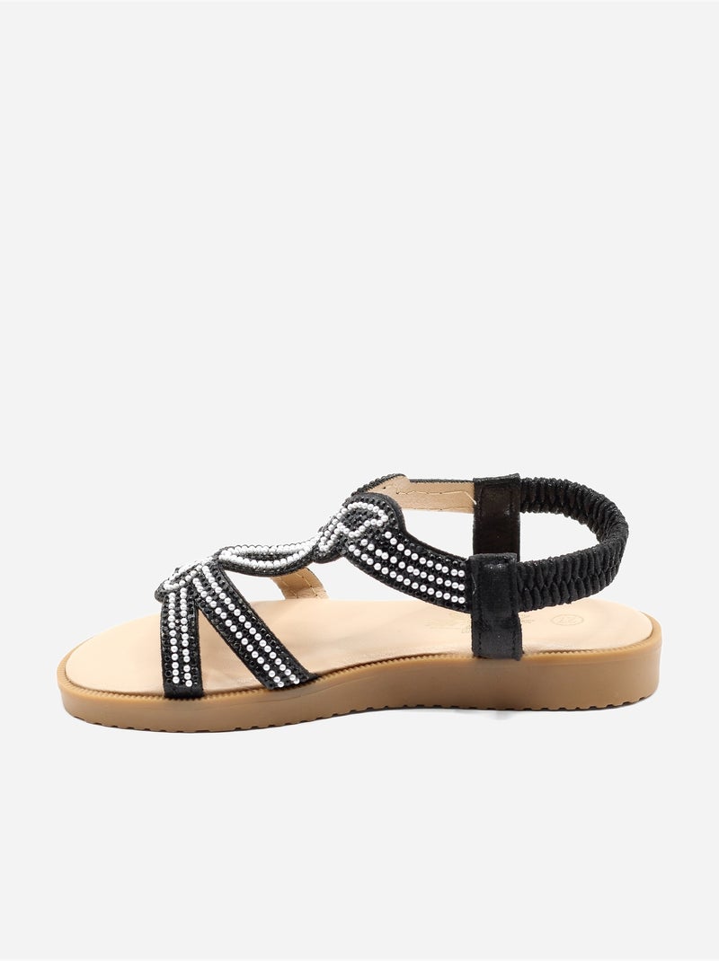 Sandales à perles Noir - Kiabi