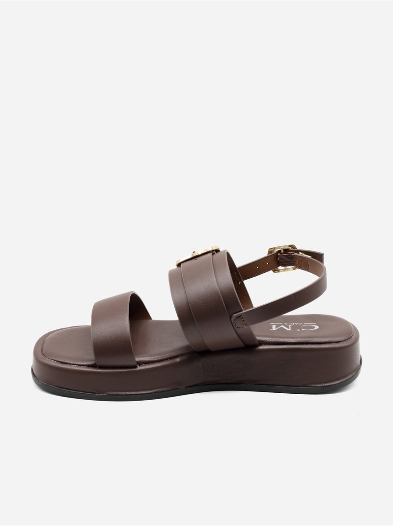 Sandales à plateforme - C M Marron - Kiabi