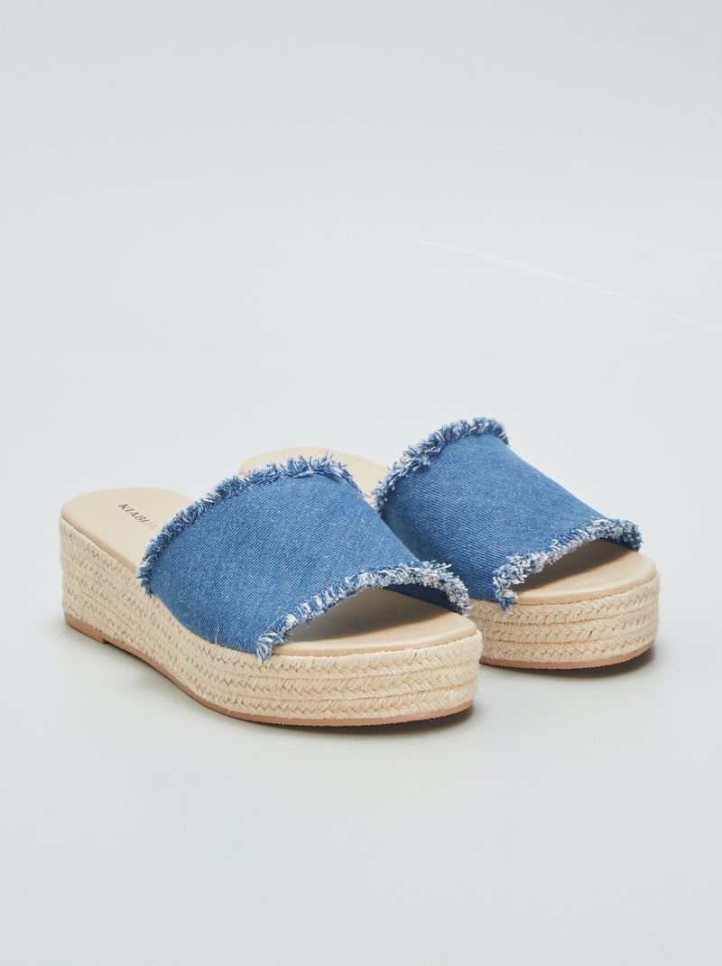 Sandales à plateforme Bleu - Kiabi