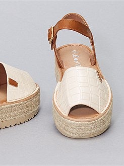Sandales à plateforme en corde - Kiabi