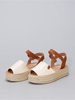 Sandales à plateforme en corde - Kiabi