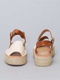 Sandales à plateforme en corde - Kiabi