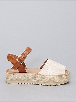 Sandales à plateforme en corde - Kiabi