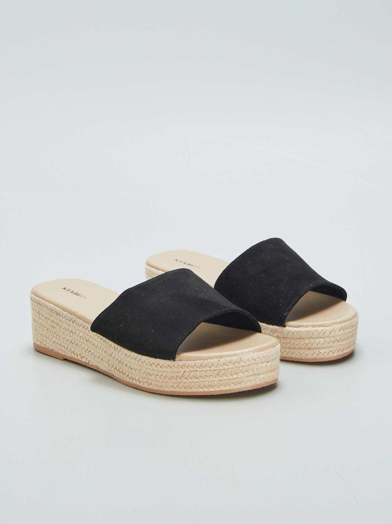 Sandales à plateforme Noir - Kiabi