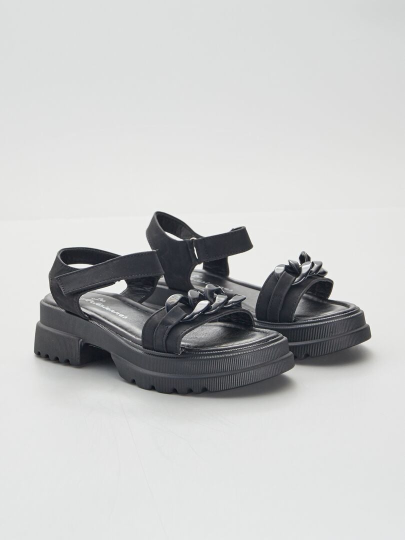Sandales à plateformes noir - Kiabi