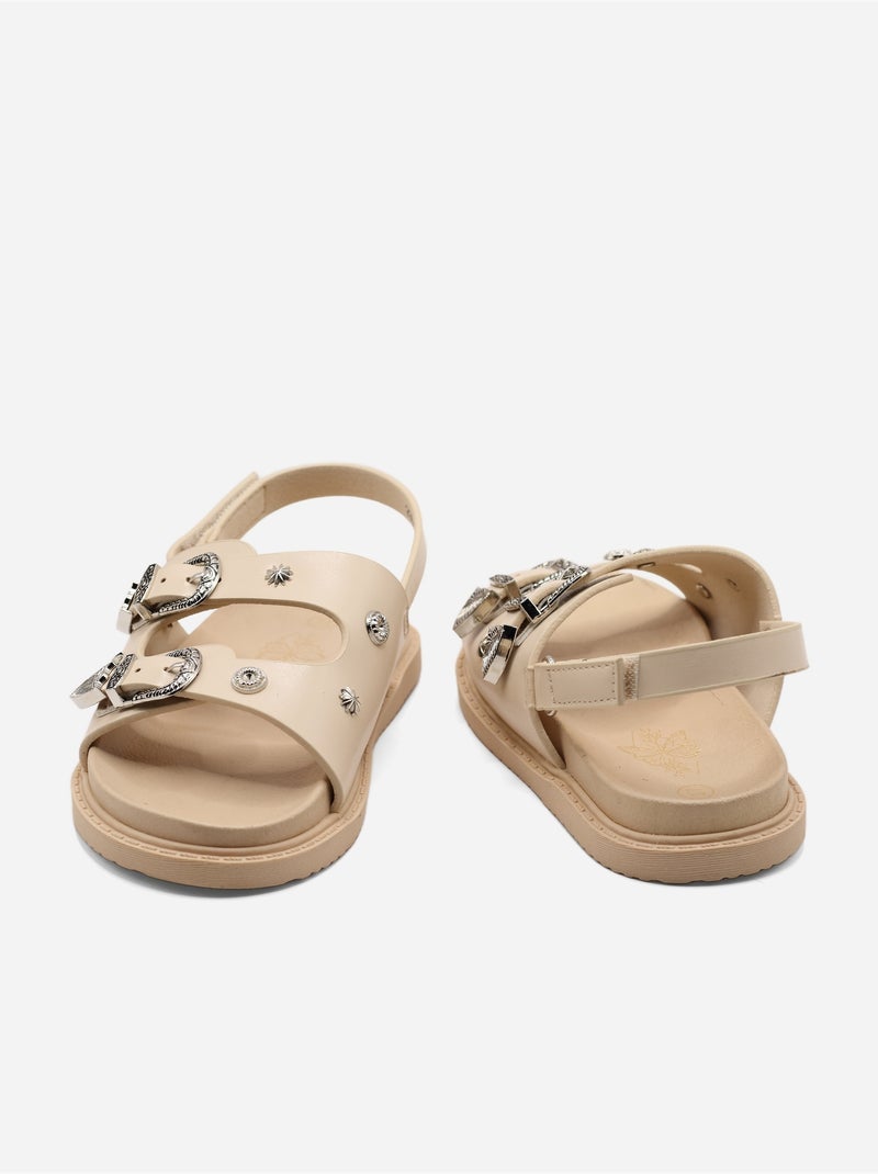 Sandales à scratch Beige - Kiabi