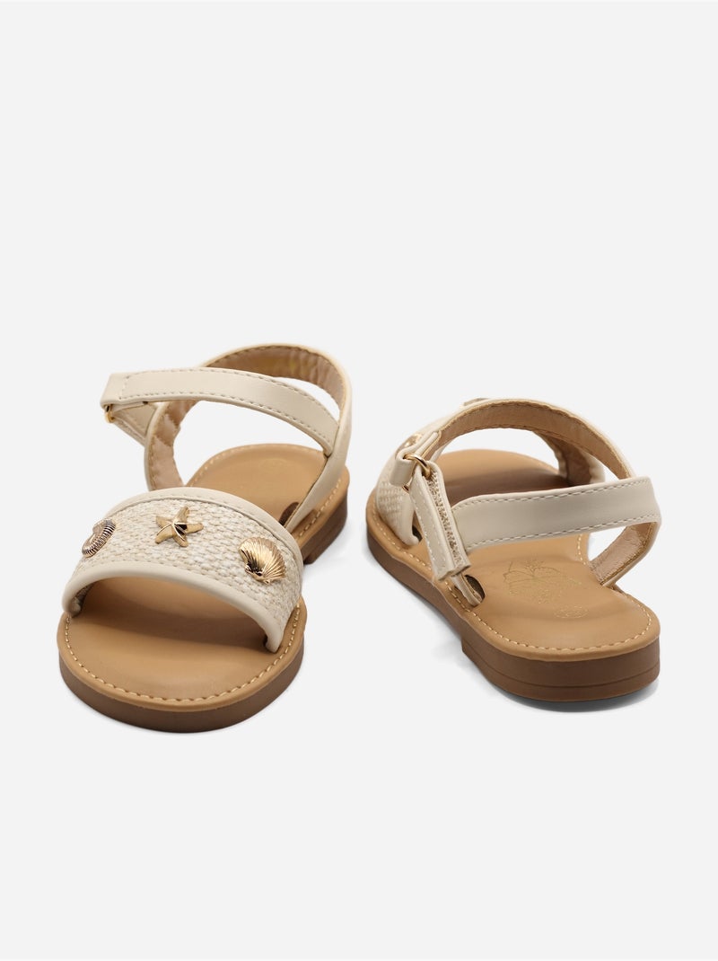 Sandales à scratch Beige - Kiabi