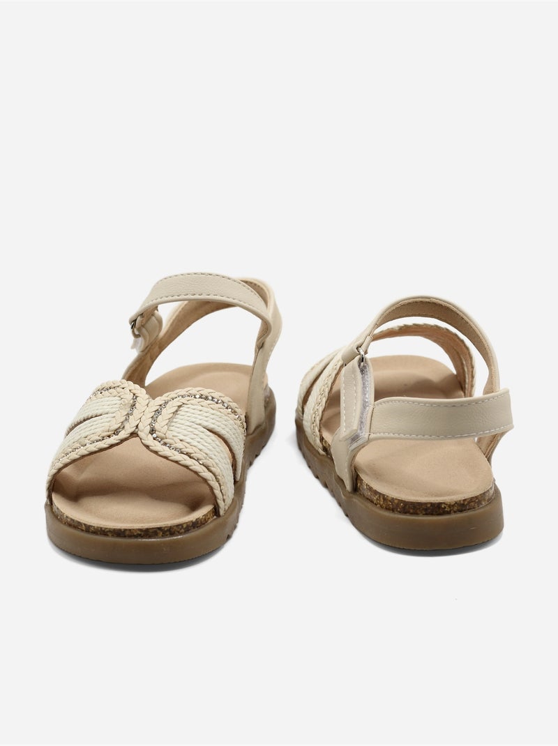 Sandales à scratch Beige - Kiabi