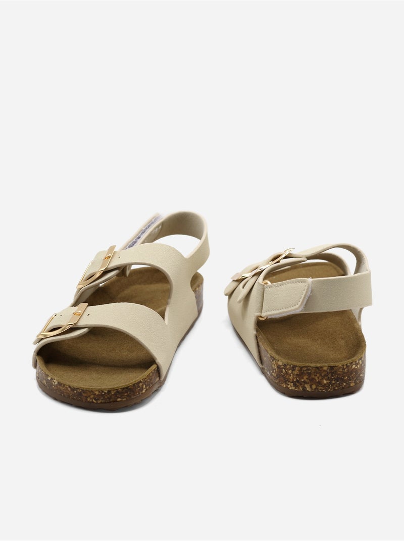 Sandales à scratch Beige - Kiabi