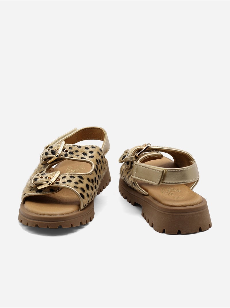 Sandales à scratch Beige/Noir - Kiabi
