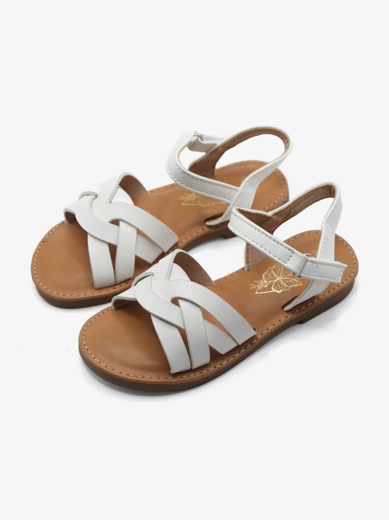 Sandales à scratch Blanc - Kiabi
