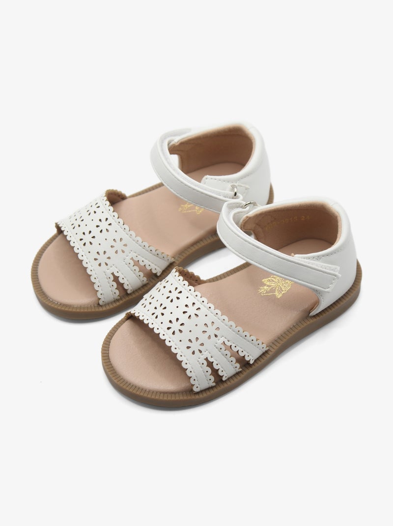 Sandales à scratch Blanc - Kiabi