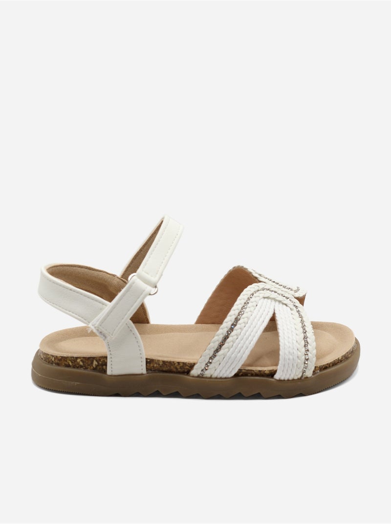Sandales à scratch Blanc - Kiabi