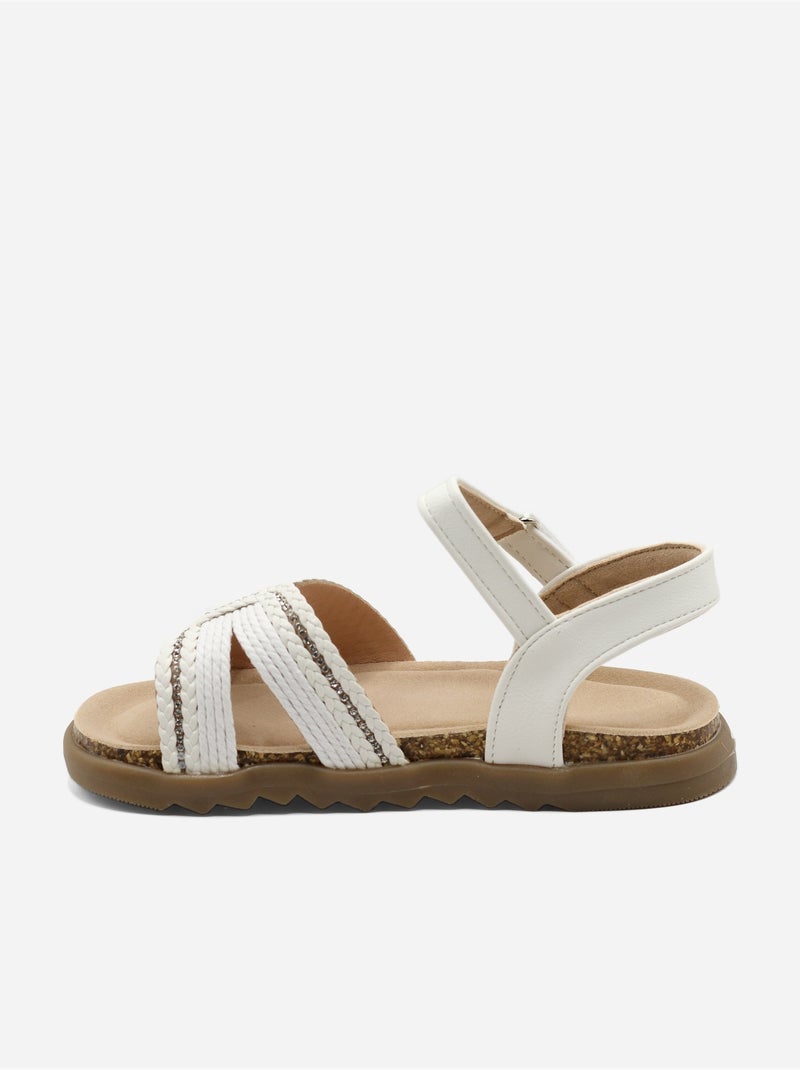 Sandales à scratch Blanc - Kiabi