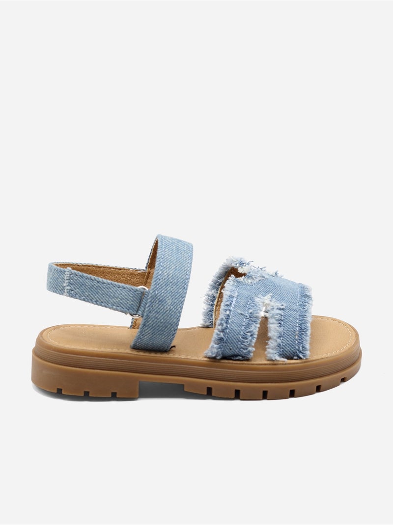 Sandales à scratch Bleu clair - Kiabi