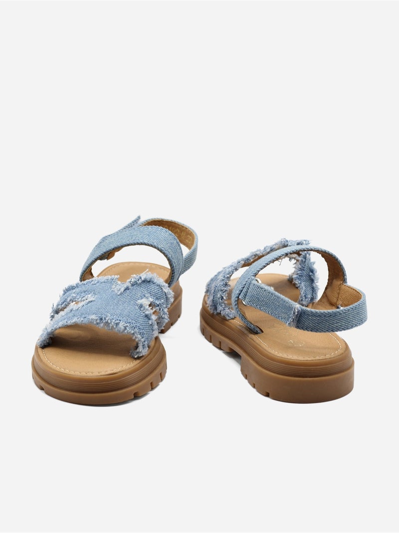 Sandales à scratch Bleu clair - Kiabi