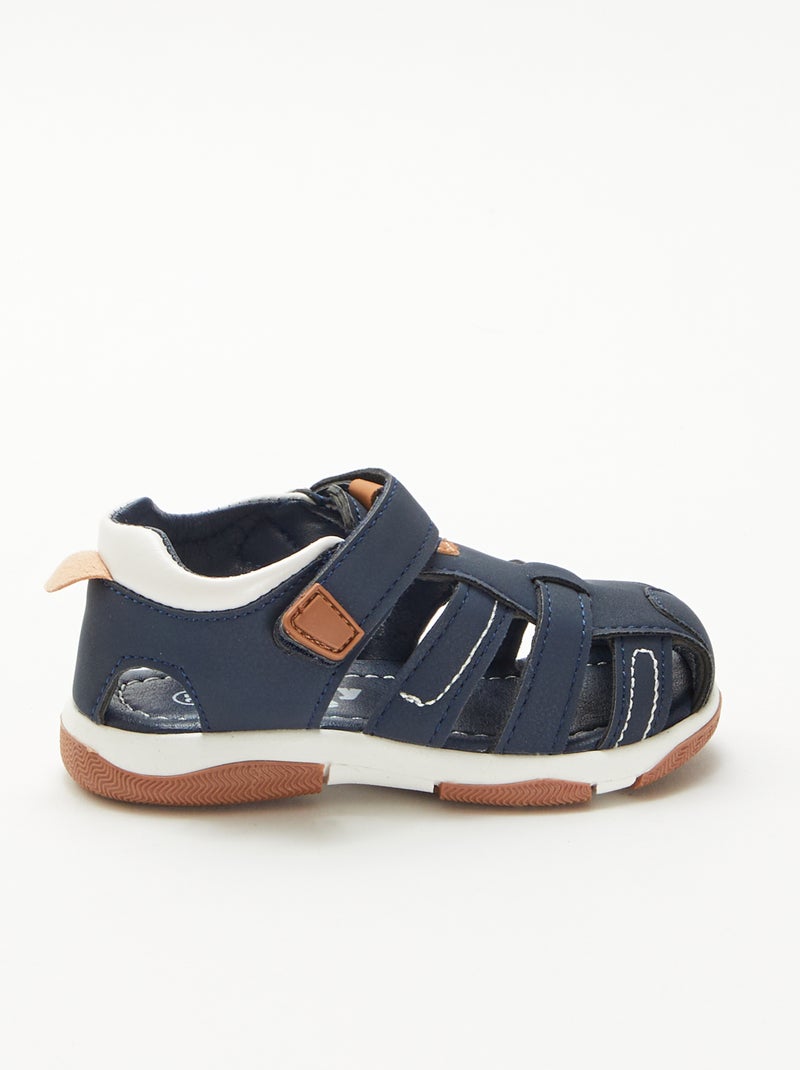 Sandales à scratch Bleu - Kiabi
