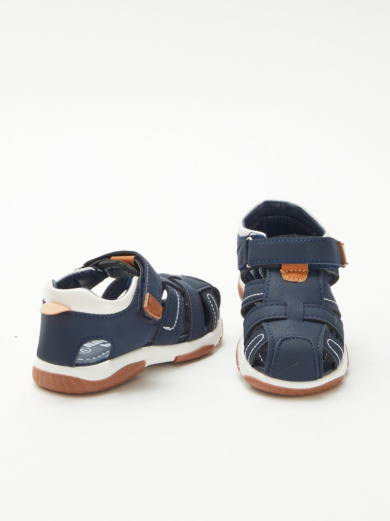 Sandales à scratch Bleu - Kiabi