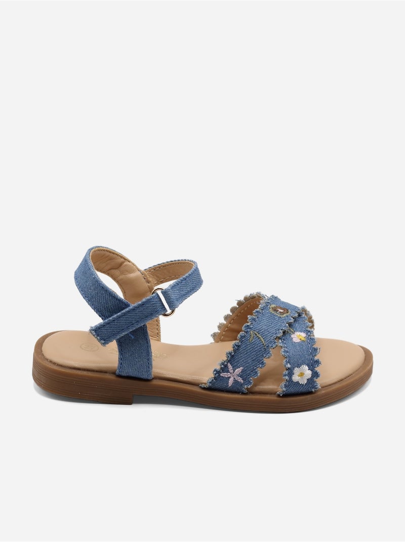 Sandales à scratch Bleu - Kiabi