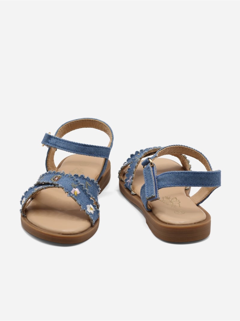 Sandales à scratch Bleu - Kiabi