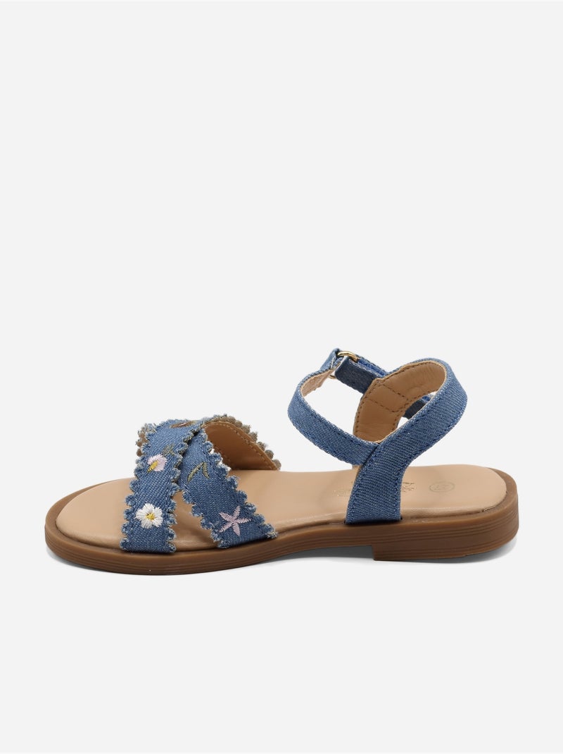 Sandales à scratch Bleu - Kiabi