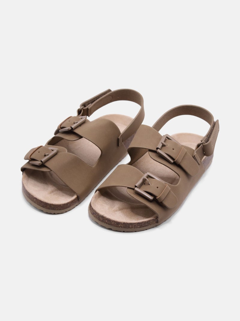 Sandales à scratch Camel - Kiabi