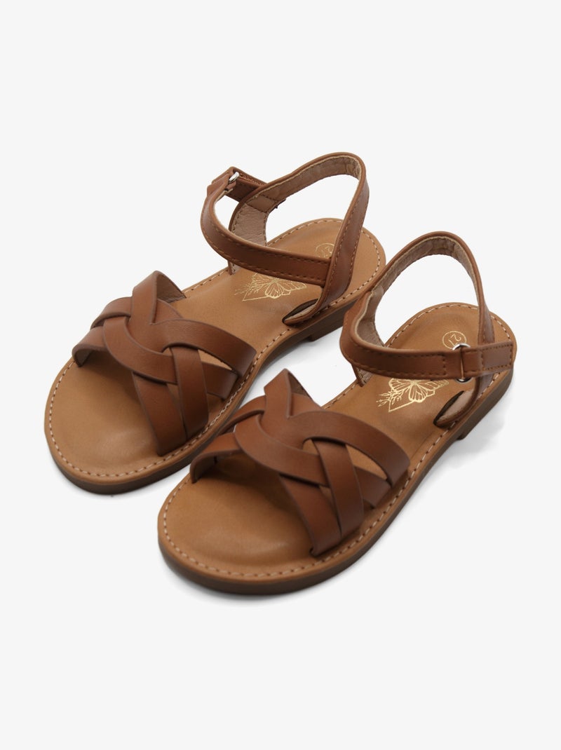 Sandales à scratch Camel - Kiabi