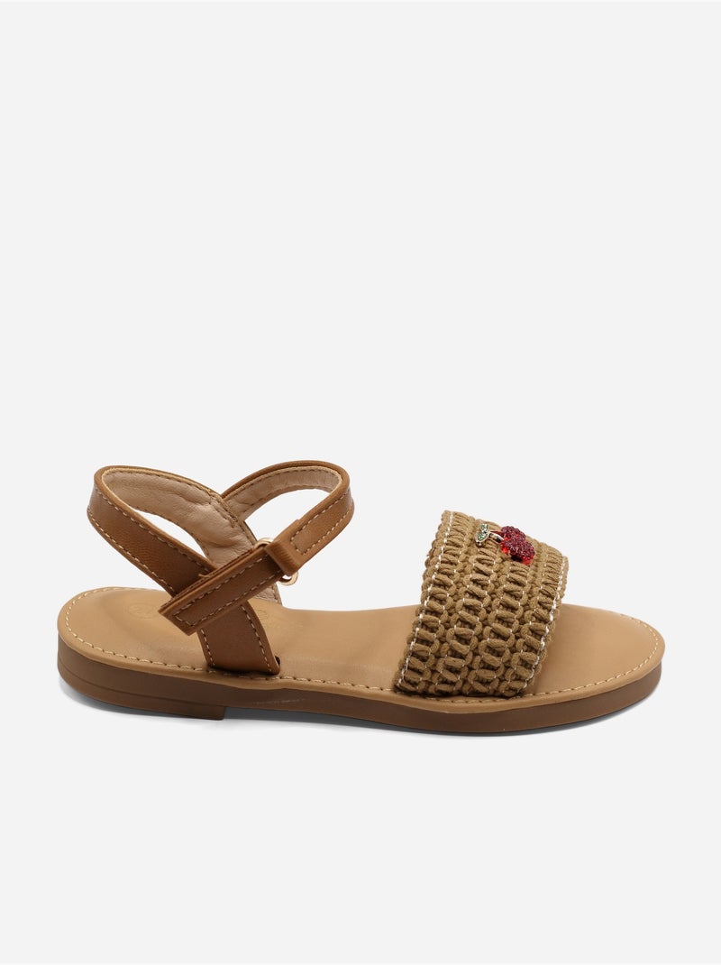 Sandales à scratch Camel - Kiabi