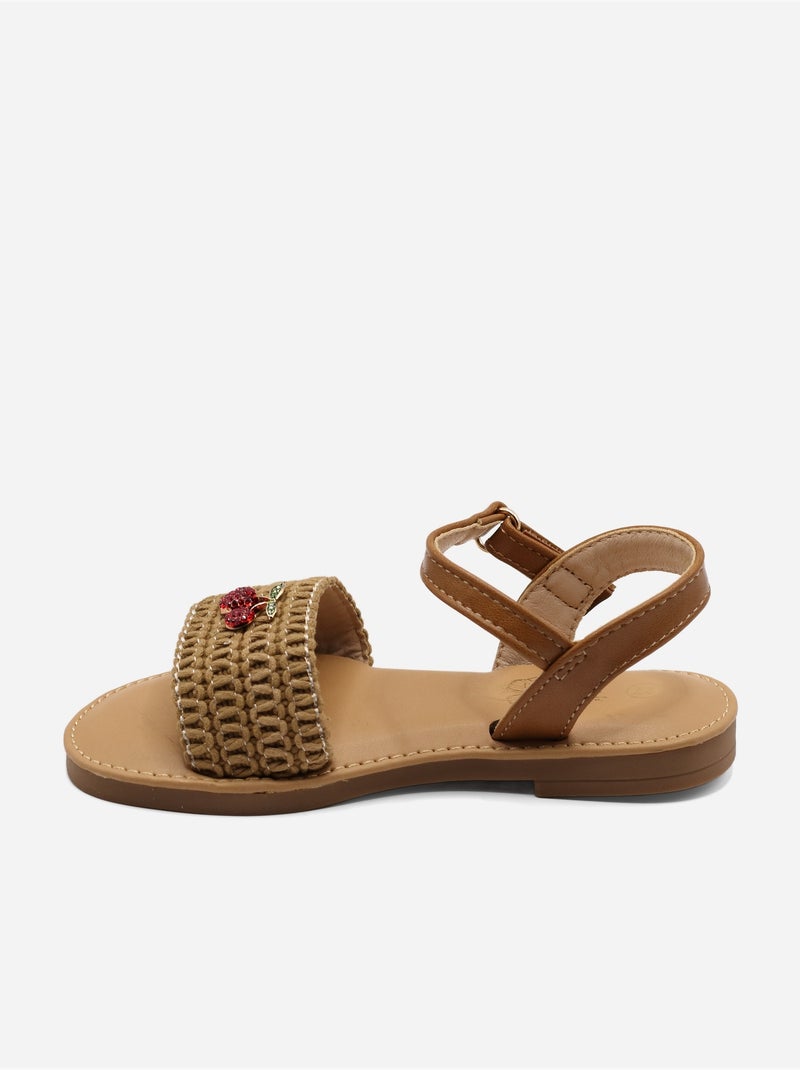 Sandales à scratch Camel - Kiabi