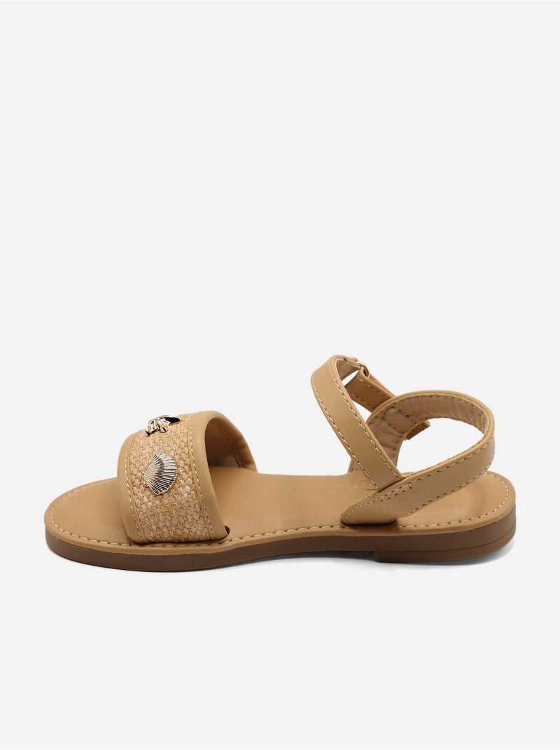 Sandales à scratch Camel - Kiabi