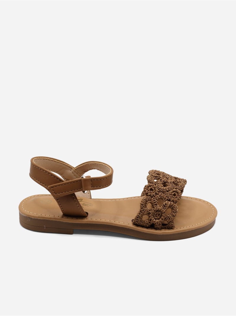 Sandales à scratch Camel - Kiabi
