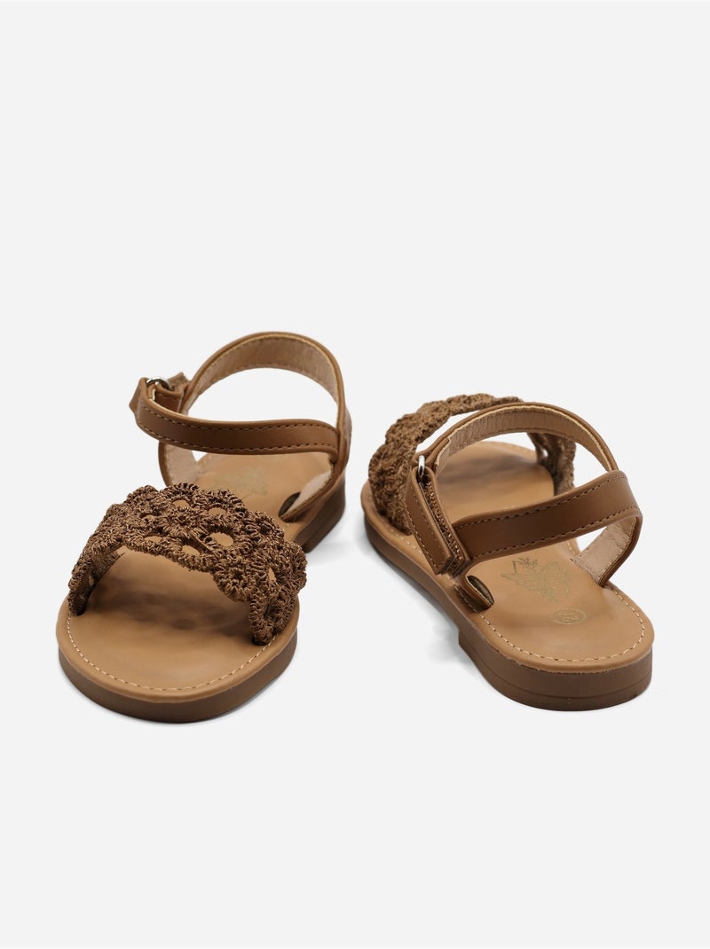 Sandales à scratch Camel - Kiabi