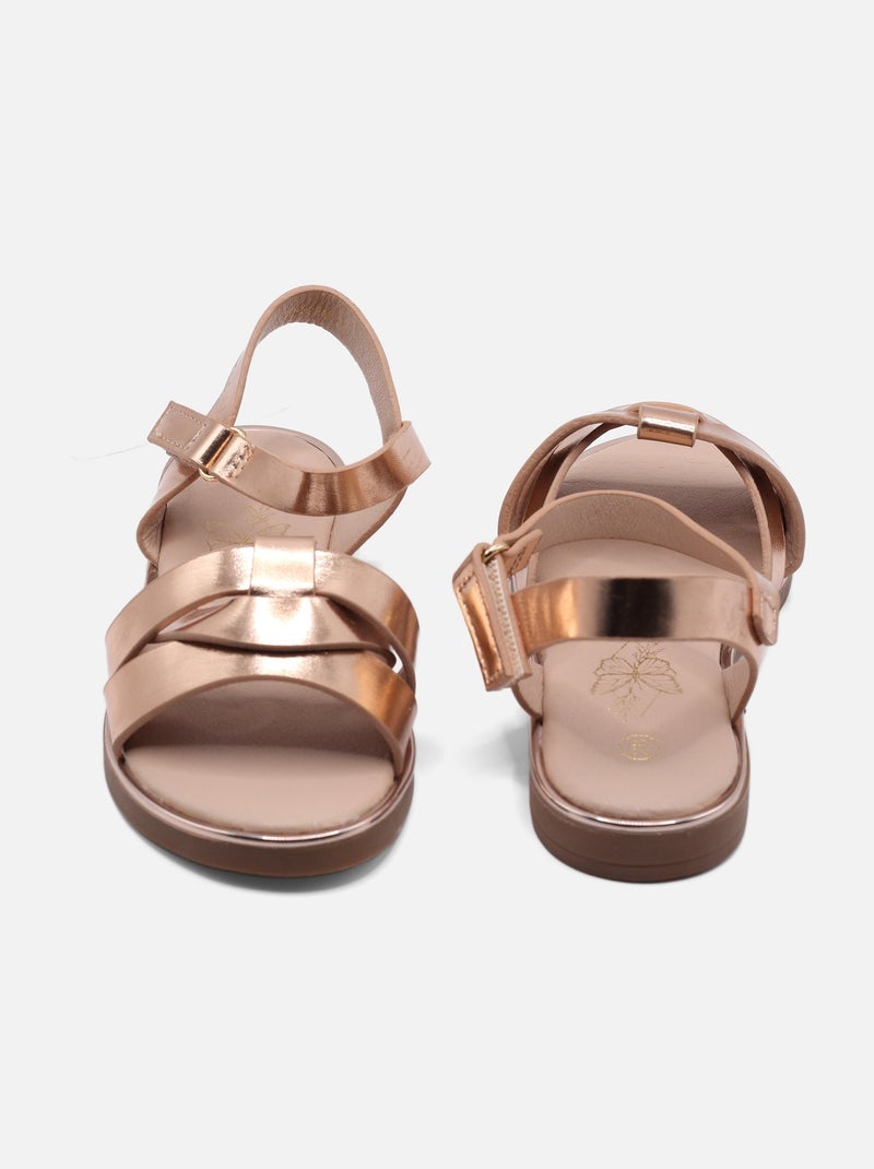 Sandales à scratch Champagne - Kiabi