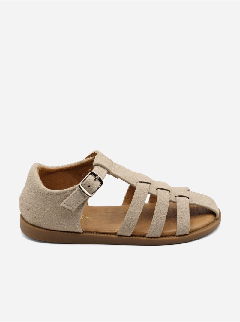 Sandales à scratch Crème - Kiabi
