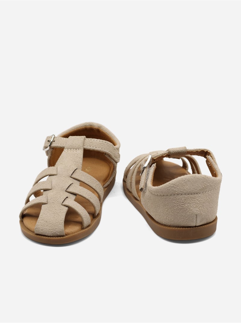 Sandales à scratch Crème - Kiabi