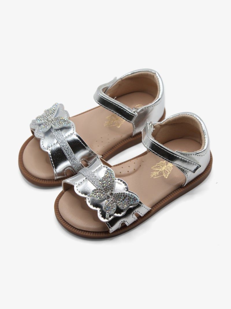 Sandales à scratch Gris - Kiabi