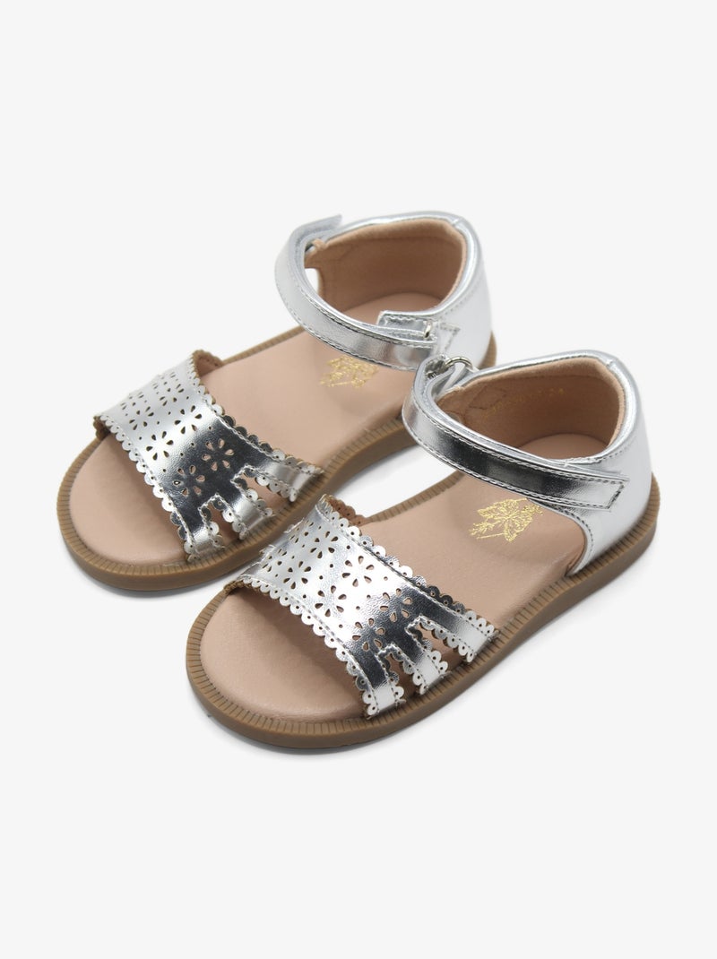 Sandales à scratch Gris - Kiabi