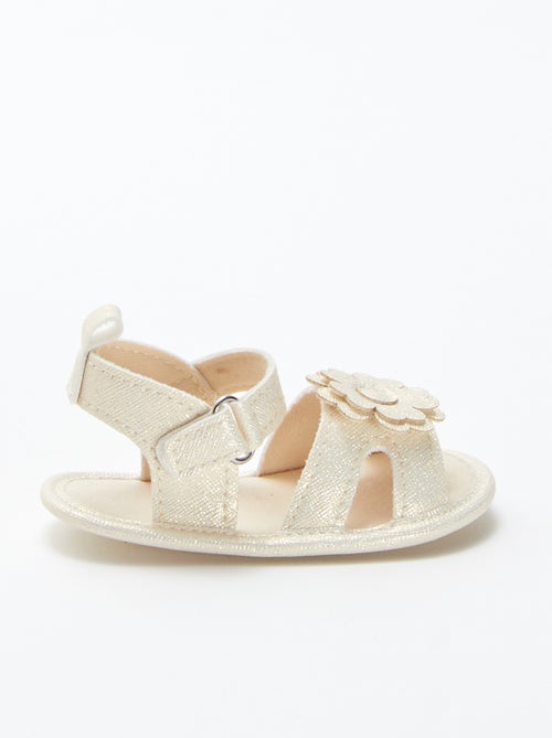 Sandales à scratch irisées avec détail fleur - Kiabi