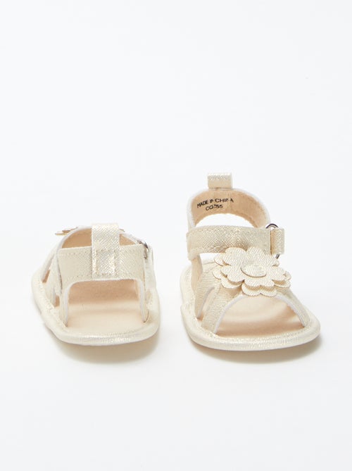 Sandales à scratch irisées avec détail fleur - Kiabi