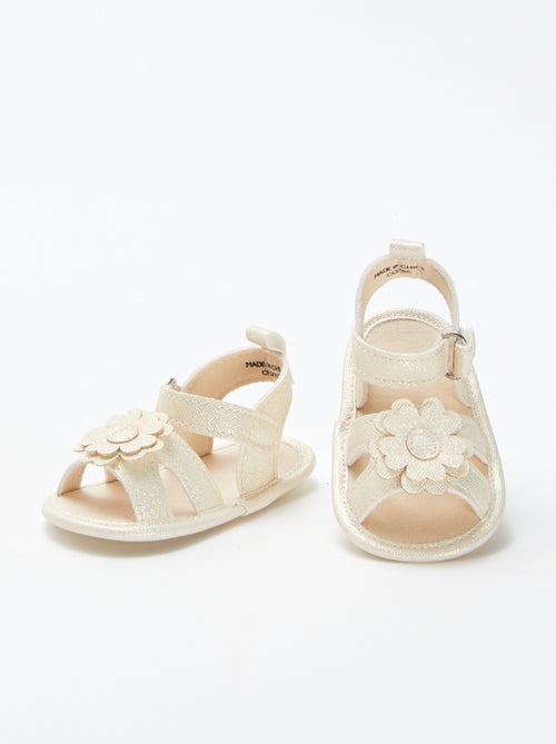 Sandales à scratch irisées avec détail fleur - Kiabi