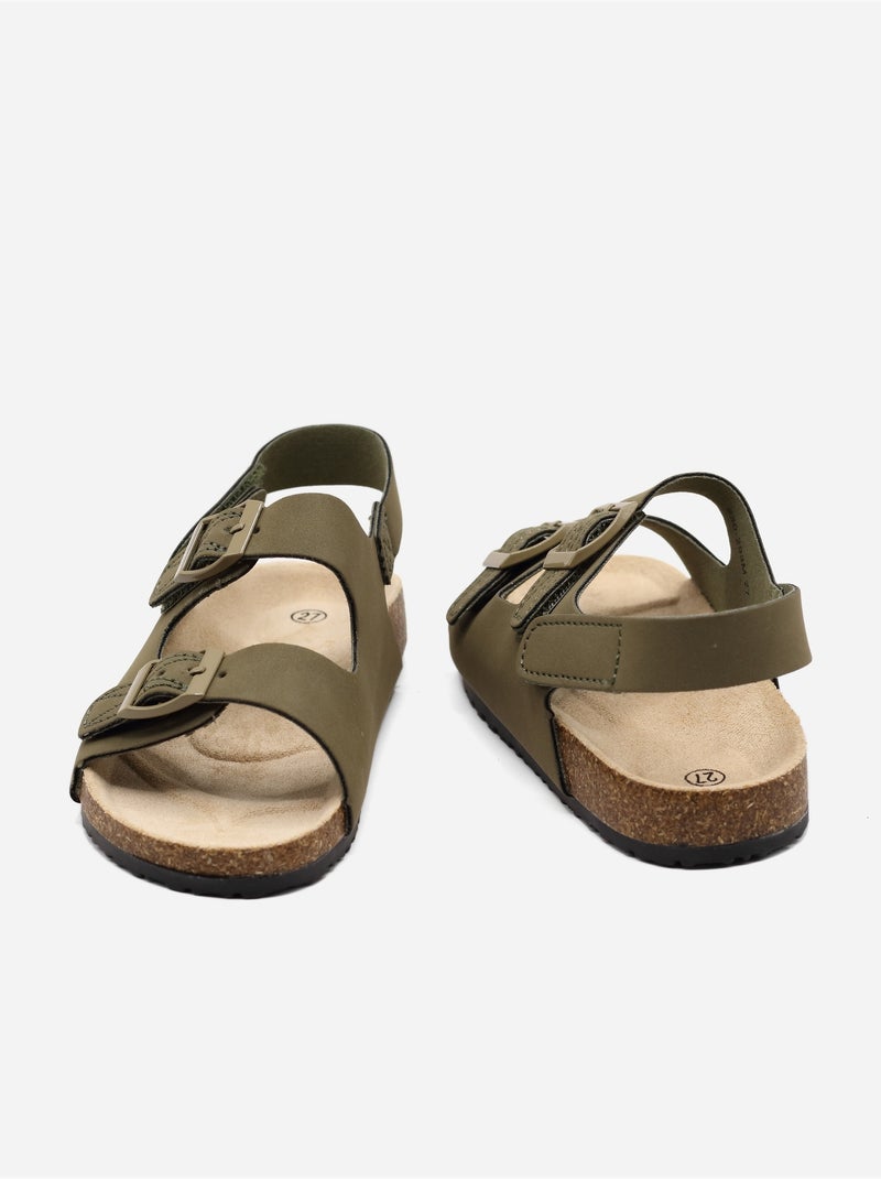 Sandales à scratch Kaki - Kiabi