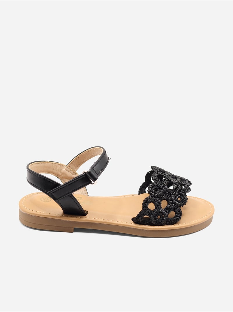 Sandales à scratch Noir - Kiabi