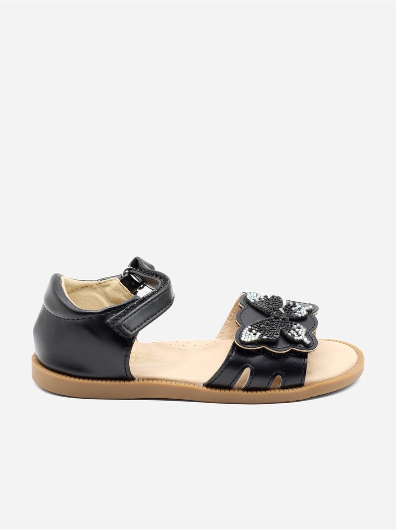 Sandales à scratch Noir - Kiabi