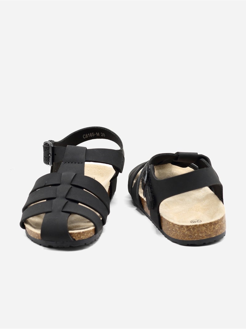 Sandales à scratch Noir - Kiabi
