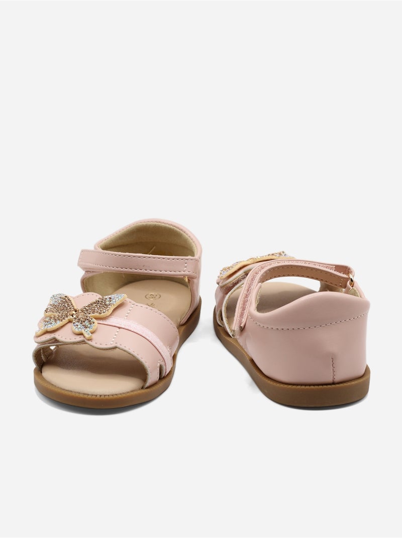 Sandales à scratch Rose - Kiabi
