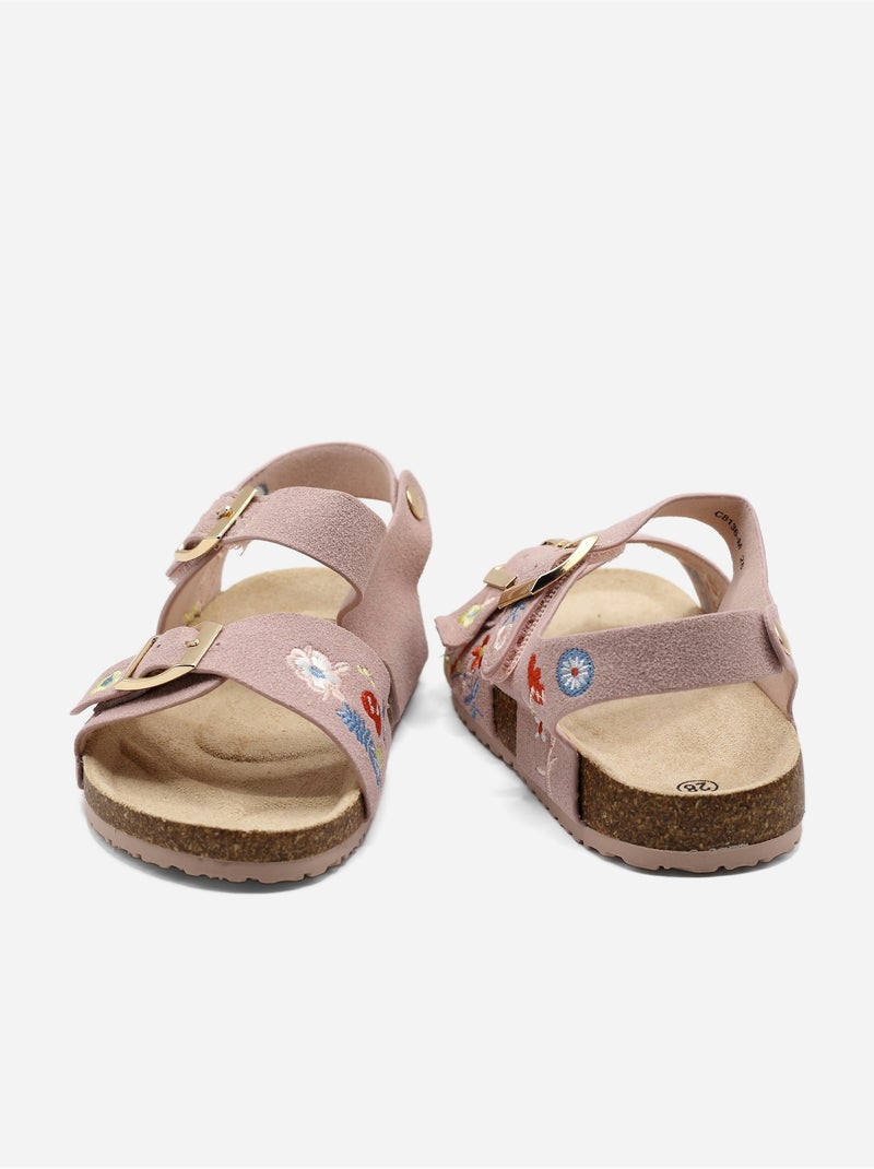 Sandales à scratch Rose - Kiabi