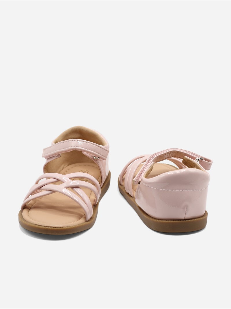 Sandales à scratch Rose - Kiabi
