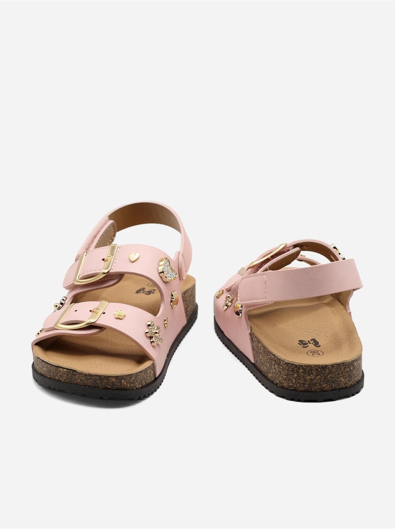 Sandales à scratch Rose - Kiabi