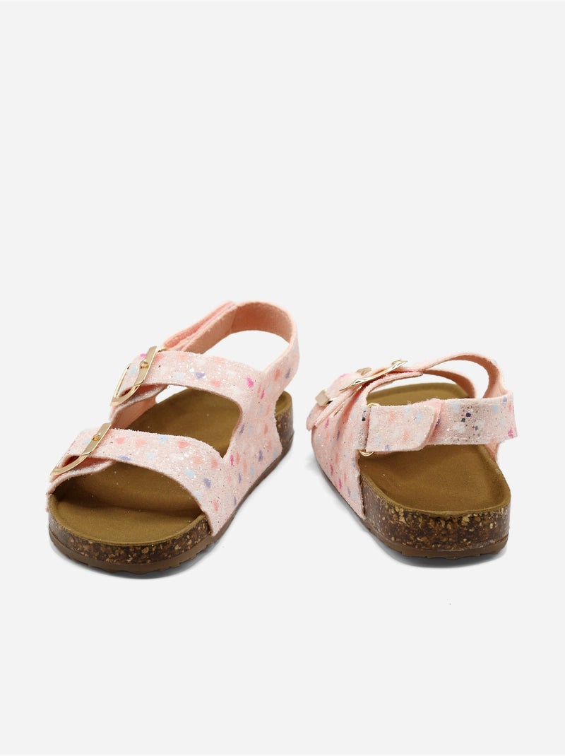 Sandales à scratch Rose - Kiabi