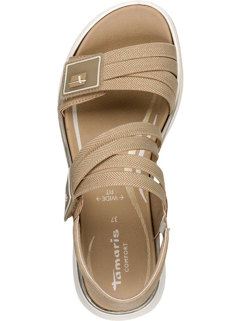 Sandales à Scratch Tamaris Comfort Beige - Kiabi